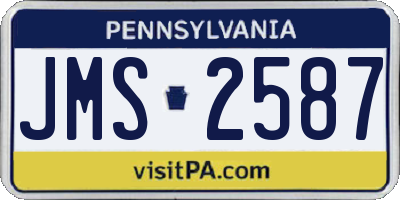 PA license plate JMS2587