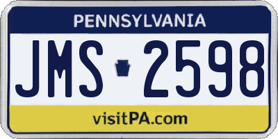 PA license plate JMS2598
