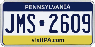 PA license plate JMS2609
