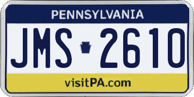 PA license plate JMS2610