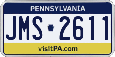 PA license plate JMS2611