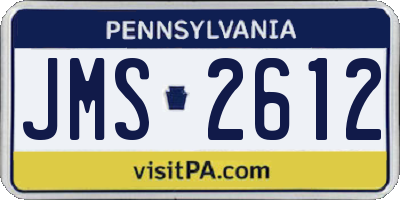 PA license plate JMS2612