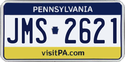 PA license plate JMS2621