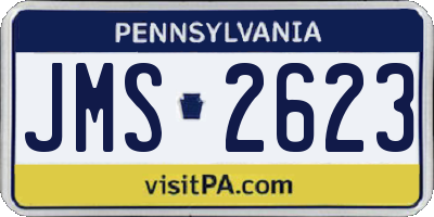 PA license plate JMS2623