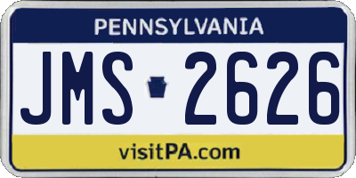 PA license plate JMS2626