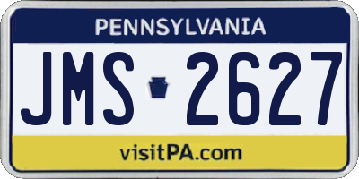 PA license plate JMS2627