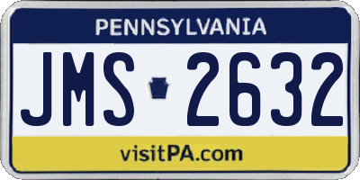 PA license plate JMS2632