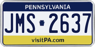 PA license plate JMS2637