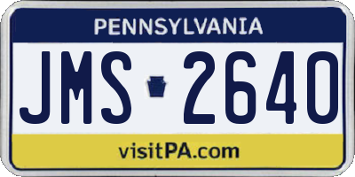 PA license plate JMS2640