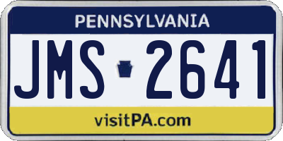 PA license plate JMS2641