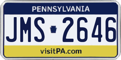 PA license plate JMS2646
