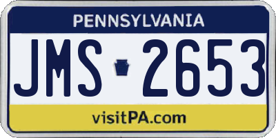 PA license plate JMS2653