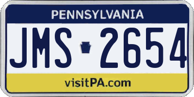 PA license plate JMS2654