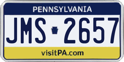 PA license plate JMS2657