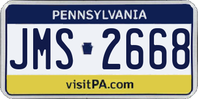 PA license plate JMS2668