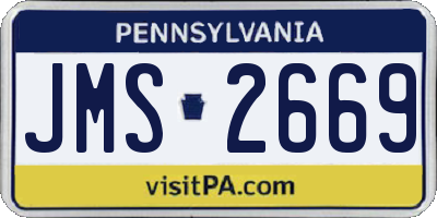 PA license plate JMS2669