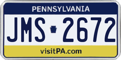 PA license plate JMS2672