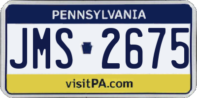 PA license plate JMS2675