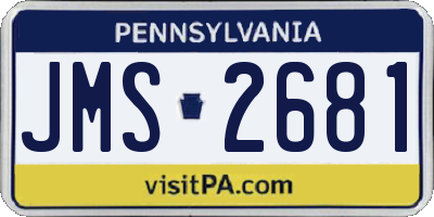 PA license plate JMS2681