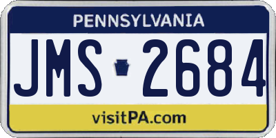 PA license plate JMS2684