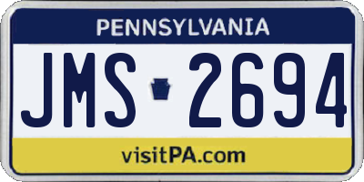 PA license plate JMS2694