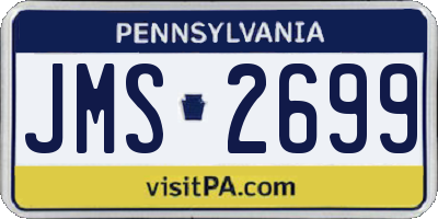 PA license plate JMS2699