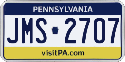 PA license plate JMS2707