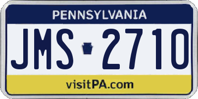 PA license plate JMS2710