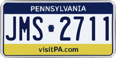 PA license plate JMS2711