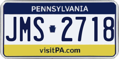 PA license plate JMS2718