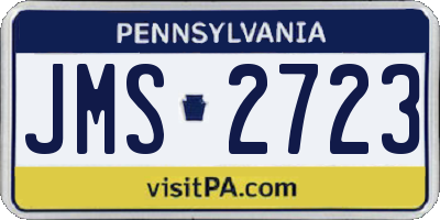 PA license plate JMS2723