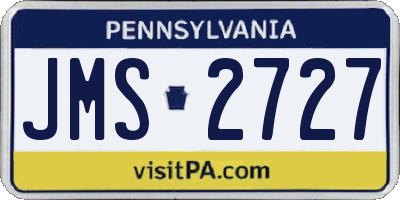 PA license plate JMS2727