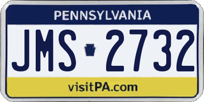 PA license plate JMS2732