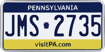 PA license plate JMS2735