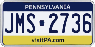 PA license plate JMS2736