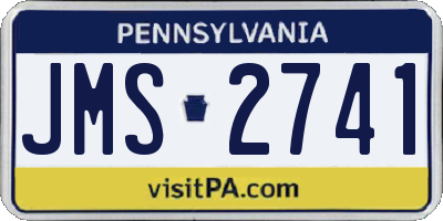 PA license plate JMS2741