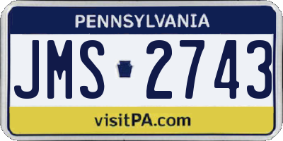 PA license plate JMS2743