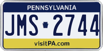 PA license plate JMS2744