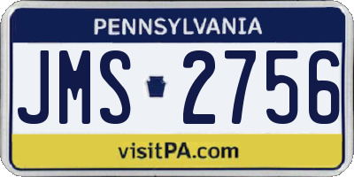 PA license plate JMS2756