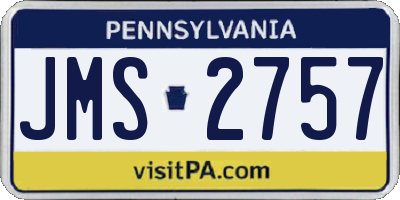 PA license plate JMS2757