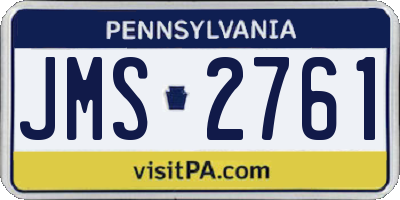 PA license plate JMS2761