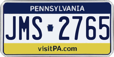 PA license plate JMS2765