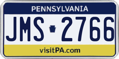 PA license plate JMS2766