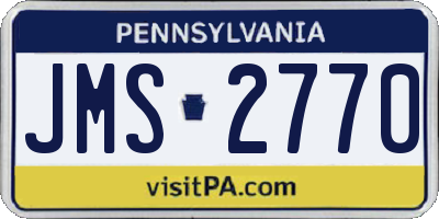 PA license plate JMS2770