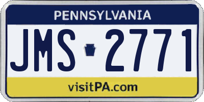 PA license plate JMS2771