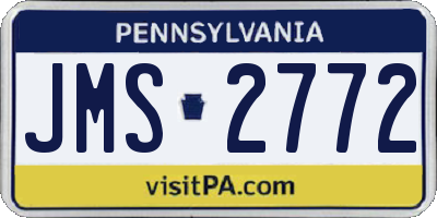 PA license plate JMS2772