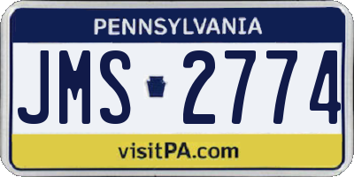 PA license plate JMS2774