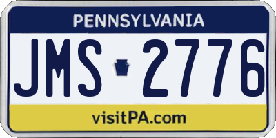 PA license plate JMS2776