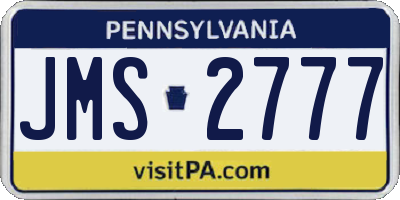 PA license plate JMS2777