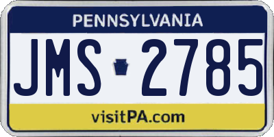 PA license plate JMS2785